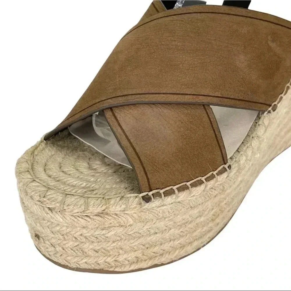 Dolce Vita Carsie Olive Nubuck Leather Espadrille Platform Womens Sandals - Picture 7 of 13